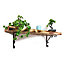 Wooden Rustic Shelf with Bracket WO Black 140mm 6 inches Burnt Length of 130cm