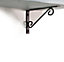 Wooden Rustic Shelf with Bracket WOP Black 170mm 7 inches Antique Grey Length of 20cm