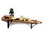 Wooden Rustic Shelf with Bracket WOP Black 170mm 7 inches Burnt Length of 170cm