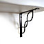 Wooden Rustic Shelf with Bracket WPRP Black 170mm 7 inches Antique Grey Length of 110cm