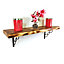 Wooden Rustic Shelf with Bracket WPRP Black 170mm 7 inches Burnt Length of 20cm