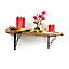 Wooden Rustic Shelf with Bracket WPRP Black 220mm 9 inches Burnt Length of 130cm