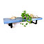 Wooden Shelf with Bracket PIPE Black 175mm Nordic Blue Length of 140cm