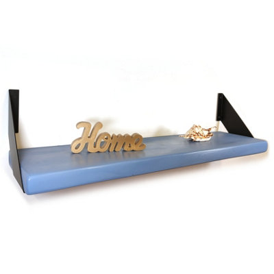 Wooden Shelf with Bracket PP-FLAT 225mm Nordic Blue Length of 110cm