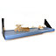 Wooden Shelf with Bracket PP-FLAT 225mm Nordic Blue Length of 20cm