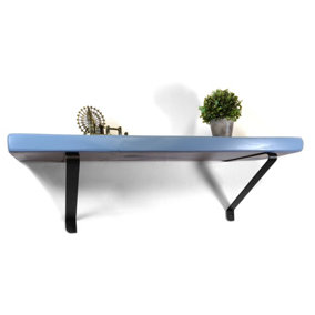 Wooden Shelf with Bracket PP-GALA 225mm Nordic Blue Length of 160cm