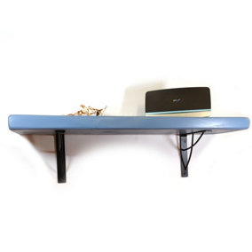 Wooden Shelf with Bracket PP-NEO 225mm Nordic Blue Length of 120cm