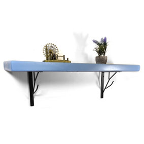 Wooden Shelf with Bracket PP-TREE 175mm Nordic Blue Length of 100cm