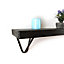 Wooden Shelf with Bracket PP-WIRE 225mm Charcoal Length of 190cm