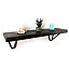 Wooden Shelf with Bracket PP-WIRE 225mm Charcoal Length of 50cm
