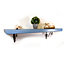 Wooden Shelf with Bracket WOZ 140x110mm Silver 145mm Nordic Blue Length of 80cm