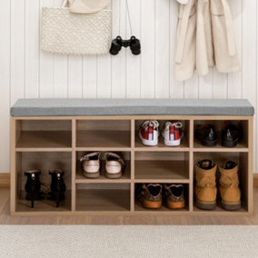 Wooden Shoe Bench Storage Shoe Cabinet Rack Hallway Cupboard Organizer 104 x 30 x 48 cm