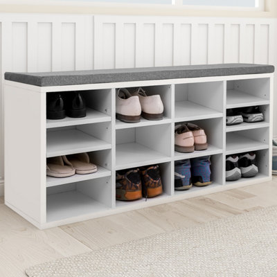 Shoe cabinet with on sale seat cushion