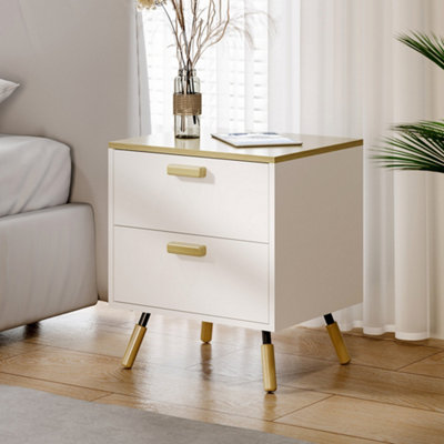 Wooden Side Cabinet with 2 Drawers 48 x 40 x 54cm