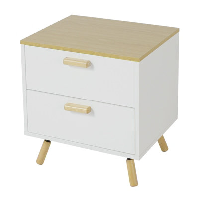 Wooden Side Cabinet with 2 Drawers 48 x 40 x 54cm - 3