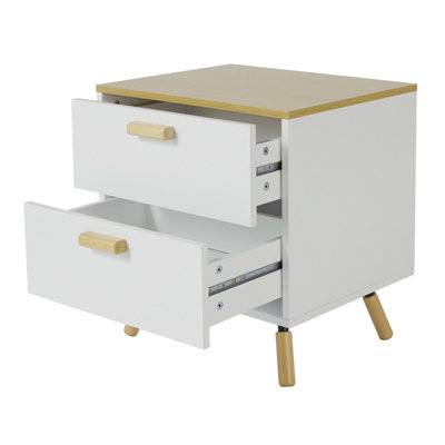 Wooden Side Cabinet with 2 Drawers 48 x 40 x 54cm - 5