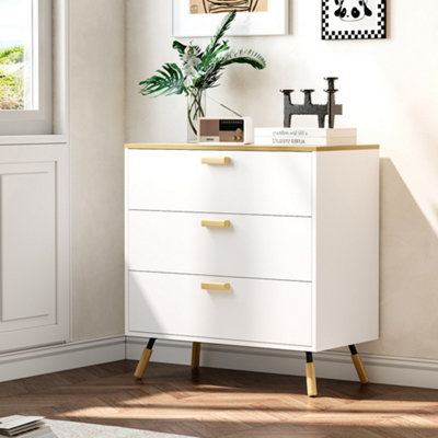 Wooden Side Cabinet with 3 Drawers 76 x 40 x 79cm
