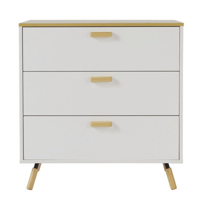 Wooden Side Cabinet with 3 Drawers 76 x 40 x 79cm - 3