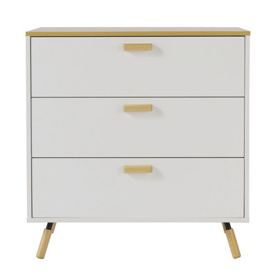 Wooden Side Cabinet with 3 Drawers 76x40x79 cm