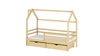 Wooden Single Bed Lila Bed With Storage in Pine W1980mm x H1480mm x D970mm