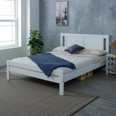 Wooden Slatted Glory Bed Frame 4ft6 Double - White