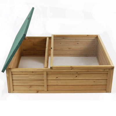 Wooden Small Pet House for Tortoise/Guinea Pig Hide Shelter with Run