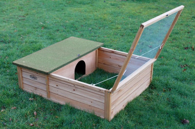 Wooden Small Pet House for Tortoise/Guinea Pig Hide Shelter with Run - 4