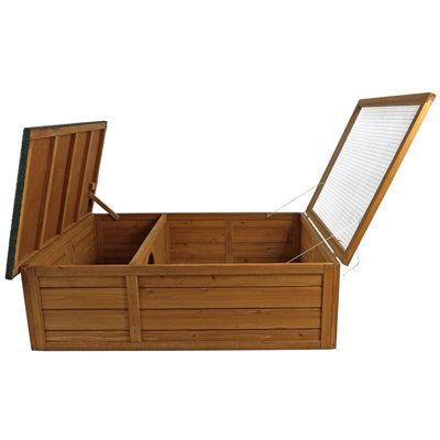 Wooden Small Pet House for Tortoise/Guinea Pig Hide Shelter with Run - 7