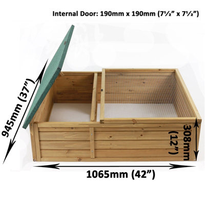 Wooden Small Pet House for Tortoise/Guinea Pig Hide Shelter with Run - 9