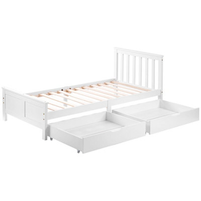 Wooden Solid White Pine Storage Bed with Drawers Bed Furniture Frame ...