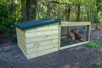 Wooden starter Chicken Coop And Run Area