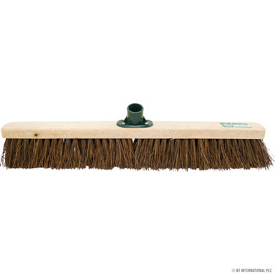 Wooden Stiff Bristle Brush Bassine Broom Head Floor Cleaning 24 Inch