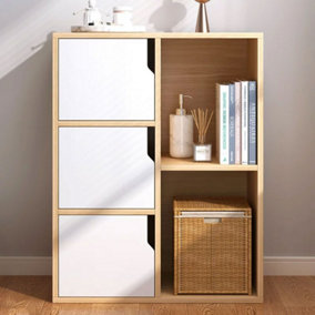 Wooden Storage Shelf Bookcase Cabinet,Freestanding Bookcase Rack Bookshelf
