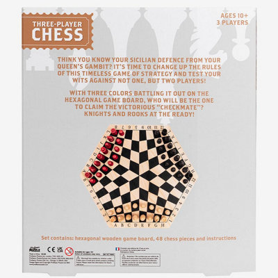 Wooden Three Play Chess Board Game - 3