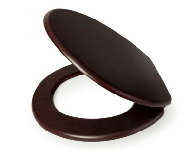 Wooden Toilet Seat Mahogany Brown DIY at B&Q