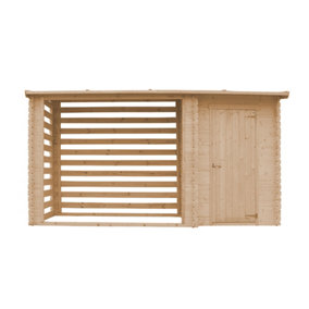 Wooden Tool and Log shed 11'5 ft x 4'9 ft x H6'6 ft /3.64 m2 (4.9 m3 capacity) TIMBELA M205