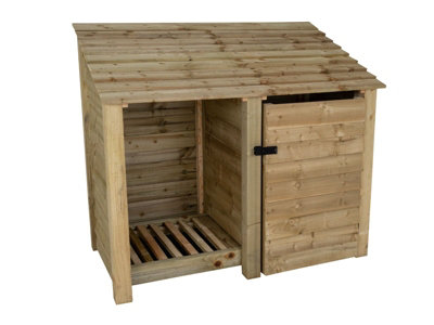 Wooden tool and log store