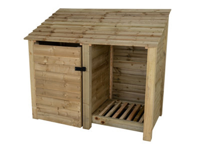 Wooden tool and log store - 3