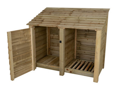 Wooden tool and log store - 4