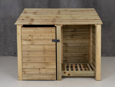 Wooden tool and log store - 5