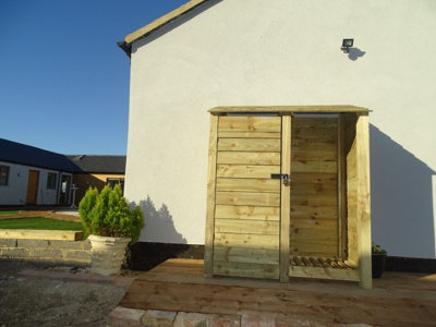 Wooden tool and log store - 3