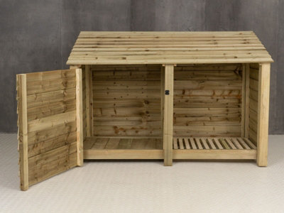 Wooden tool and log store - 4