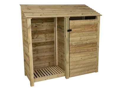 Wooden tool and log store