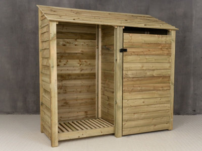 Wooden tool and log store
