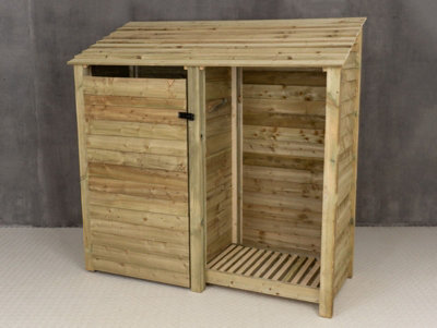Wooden tool and log store - 3