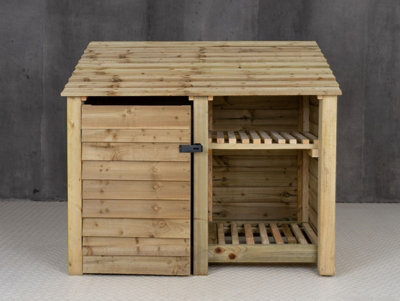 Wooden tool and log store - 3