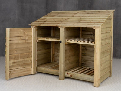 Wooden tool and log store - 4