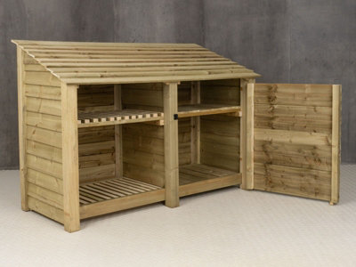 Wooden tool and log store - 4