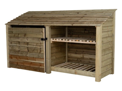 Wooden tool and log store