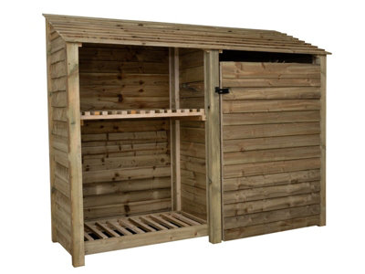 Wooden tool and log store